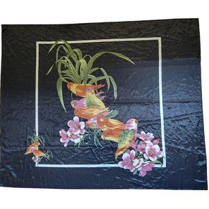 Lovebirds Silk Blend Scarf Tropical Colorful Wall Hanging Craft Project